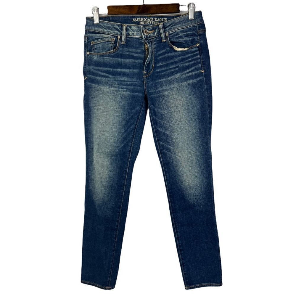 American Eagle AEO Dark Wash‎ Skinny Super Stretch Jeans 8 Short